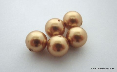 Swarovski Round Pearl Art 5810 Bright Gold 12mm